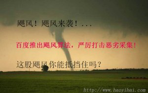百度推出颶風算法，嚴厲打擊惡劣采集!這股颶風你能抵擋住嗎？